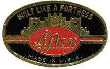 Vintage Lifton logo with fortress design.