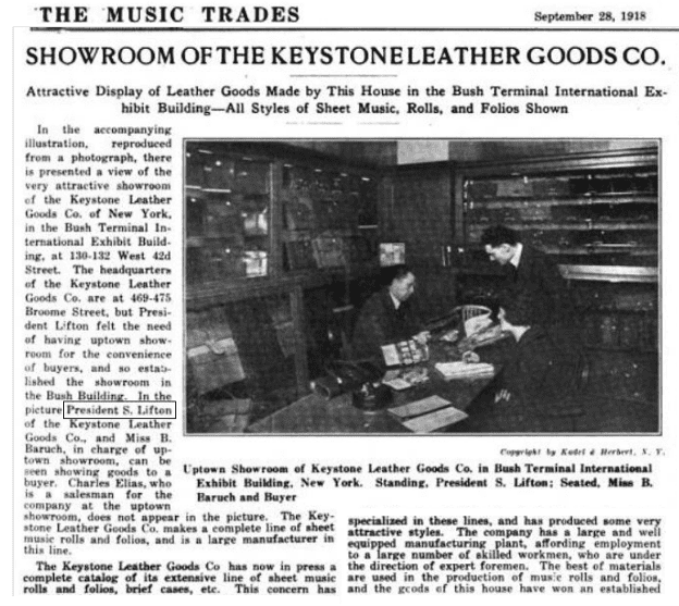 Black and white photo of a music store interior with people browsing.