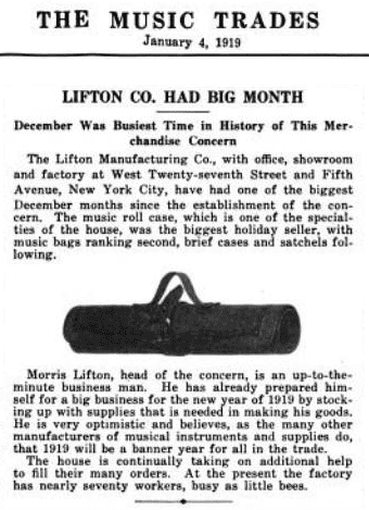 An old newspaper clipping announcing Lifton Co.'s biggest month.