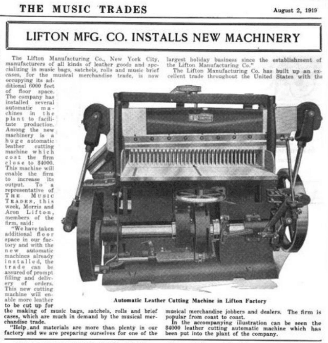 Vintage photo of a textile machine installed at Lifton Manufacturing Company.