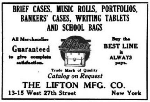 Vintage advertisement featuring school supplies and music rolls.