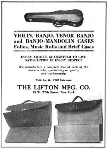 Vintage Lifton Co. violin and banjo cases from New York.