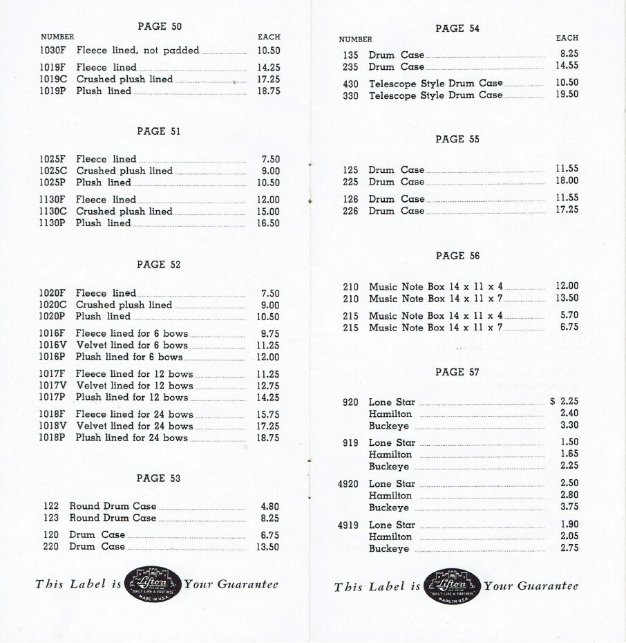 Lifton Price List Pages 11-12