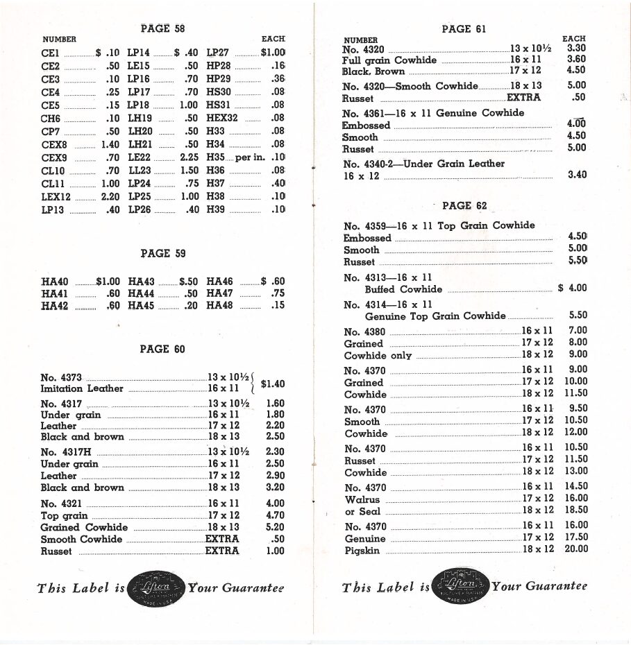 Lifton Price List Pages 13-14