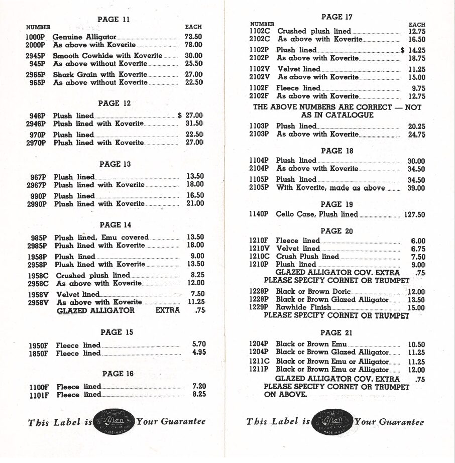 Lifton Price List Pages 3-4