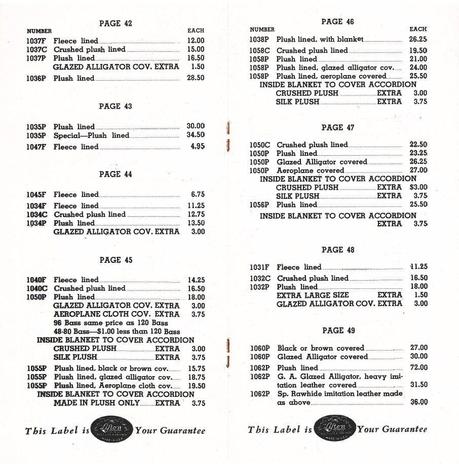 Lifton Price List Pages 9-10