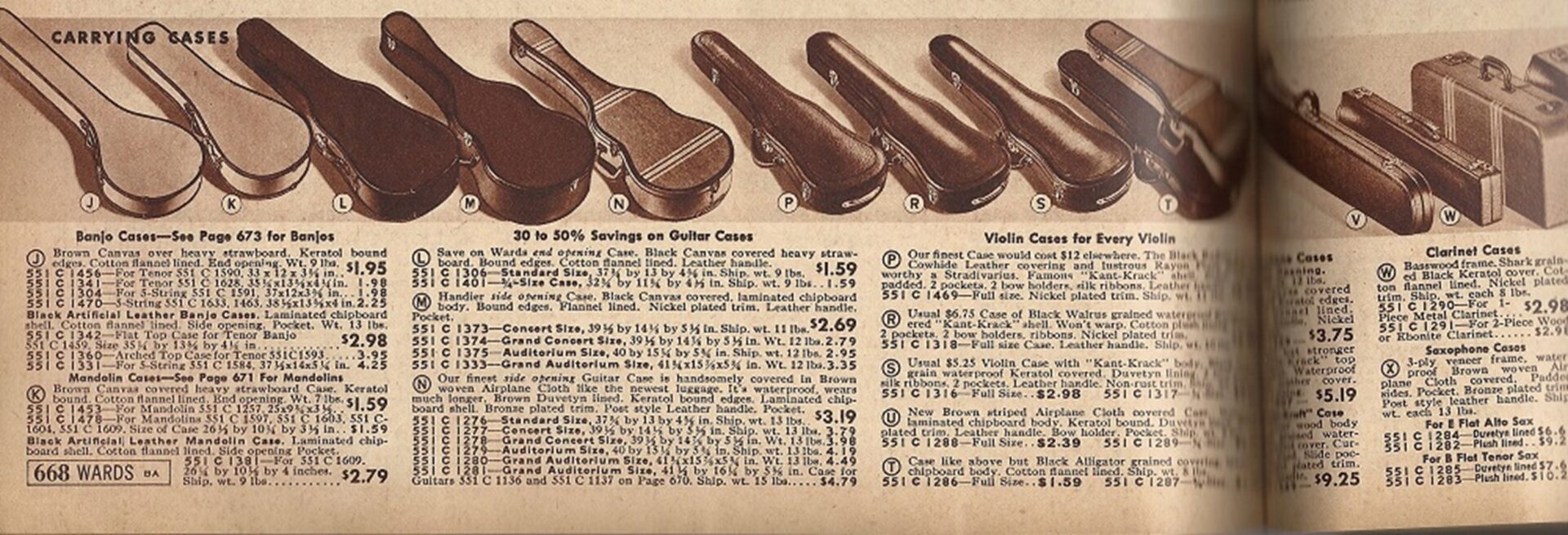 The 1939 Montgomery Wards Catalog below shows an identical case as the one above. It's very probable that these are all Geib cases.