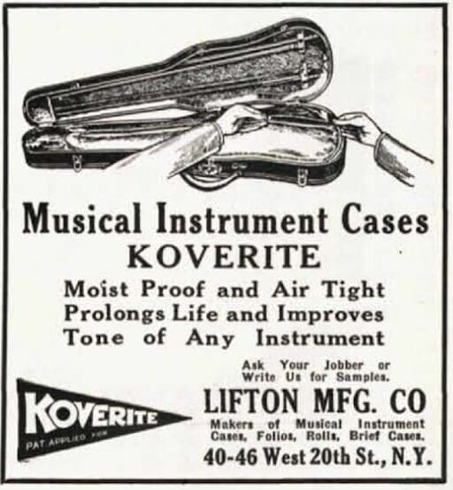 Nov 1, 1924, The Music Trade Review - First advertisement of Koverite cases